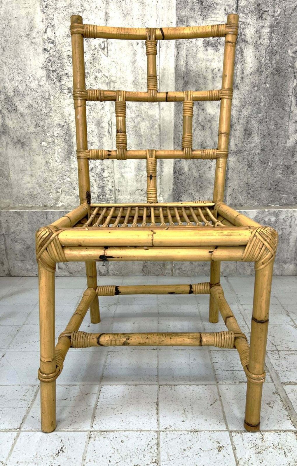 Set Of Four 1970s Bamboo Dining Chairs photo for sale