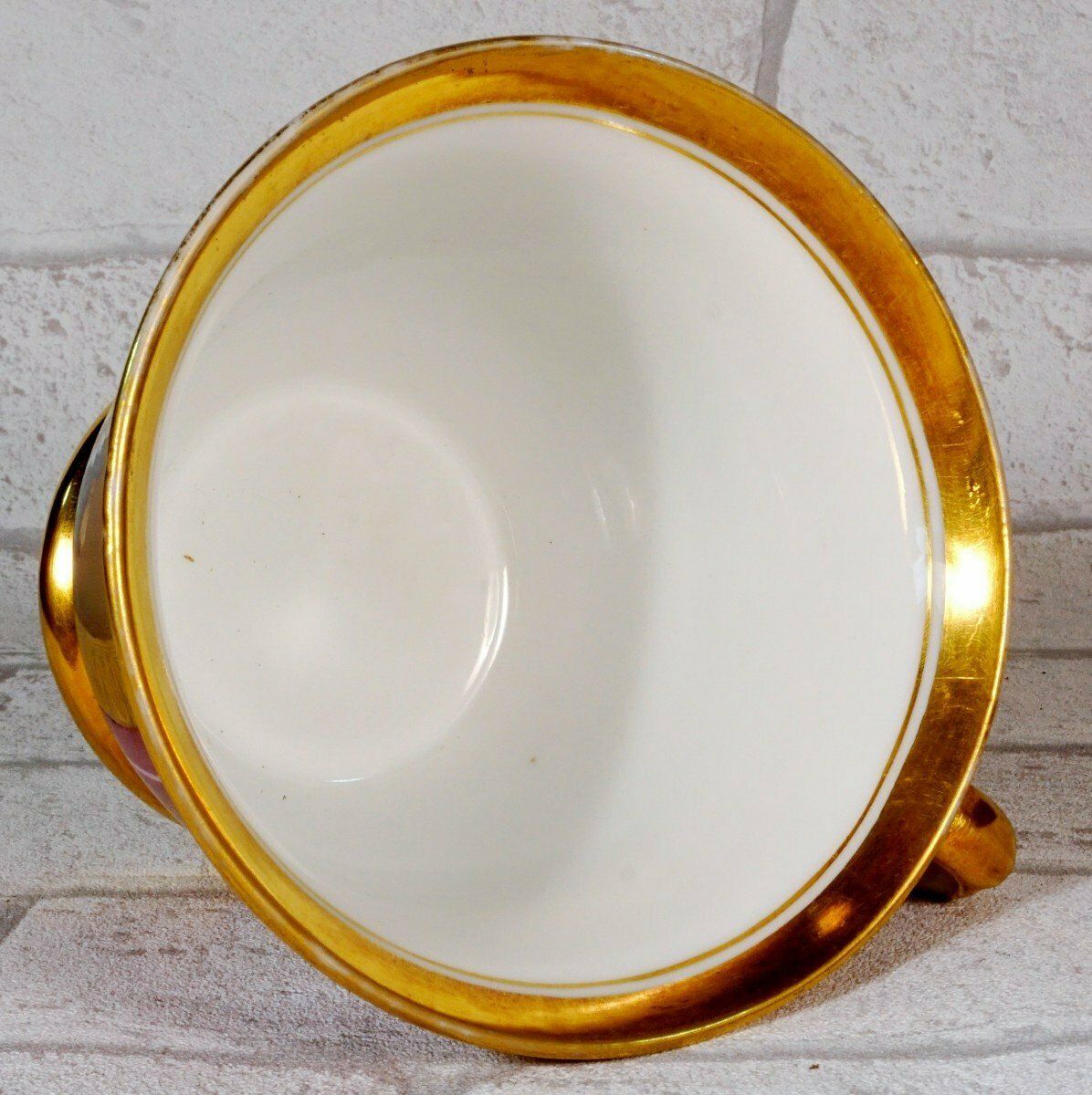 Large Chocolate Cup And Saucer In Paris Porcelain Representing King Louis XVIII photo vinterior