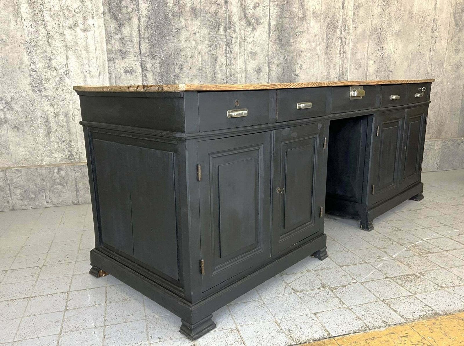 Black Solid Wood Shop Counter Sideboard Drawers Cupboard photo furniture