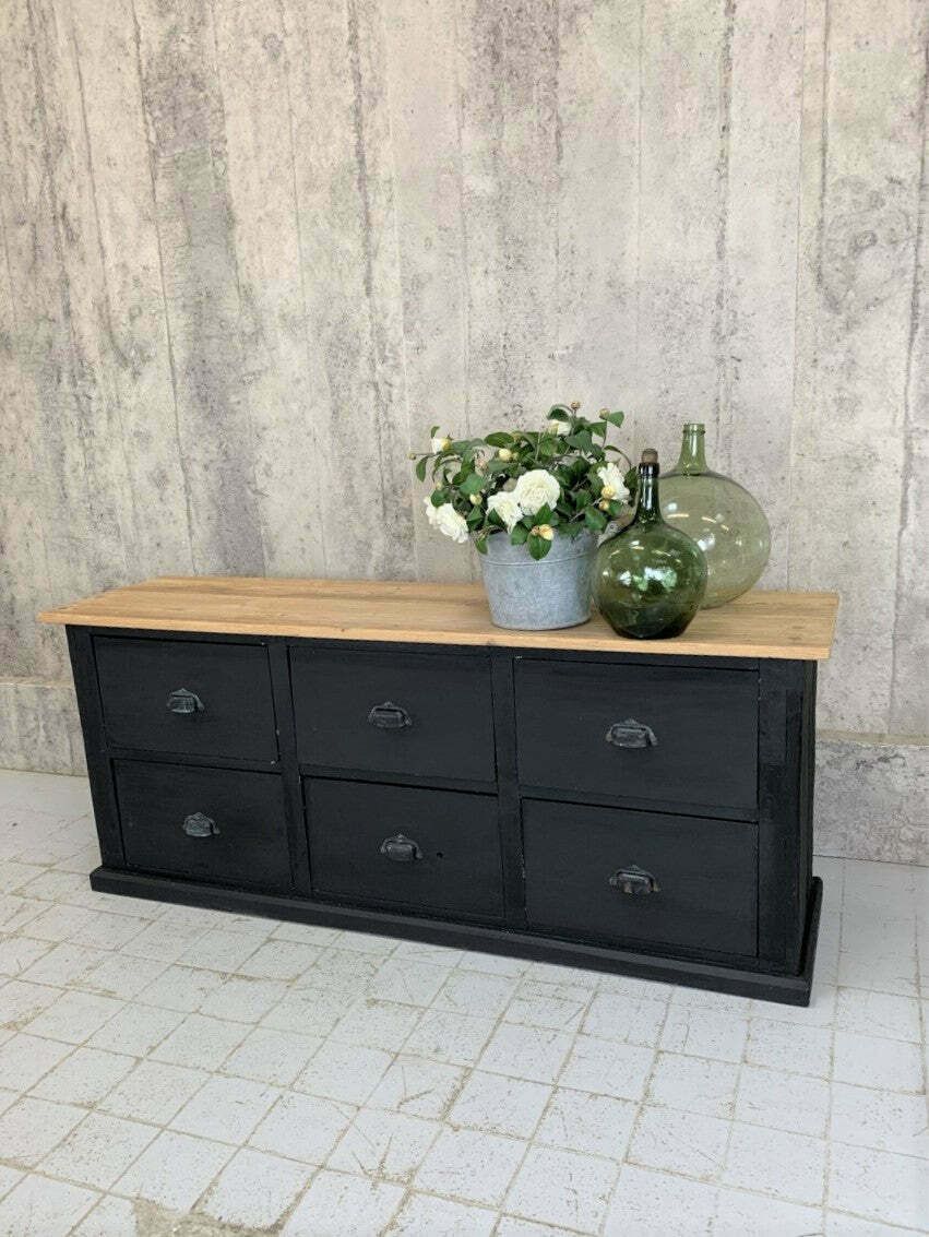 Black Hardware Store Counter Sideboard Drawers photo furniture