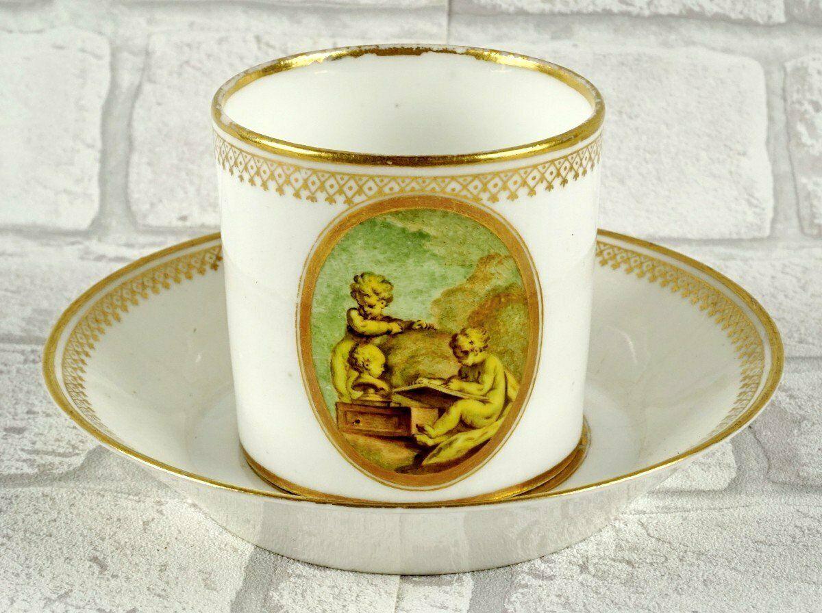 photo for sale Rare Litron Cup And Saucer In Lille Porcelain   Au Dauphin Factory   18th Century
