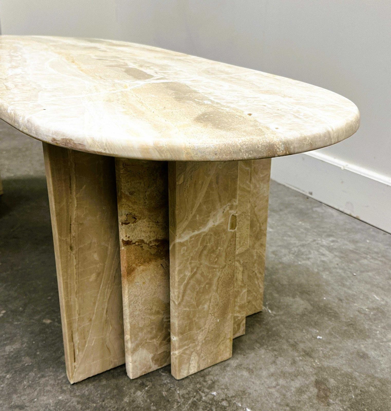 Vintage Marble Boomerang Coffee Table, Italy 1980s. photo for sale