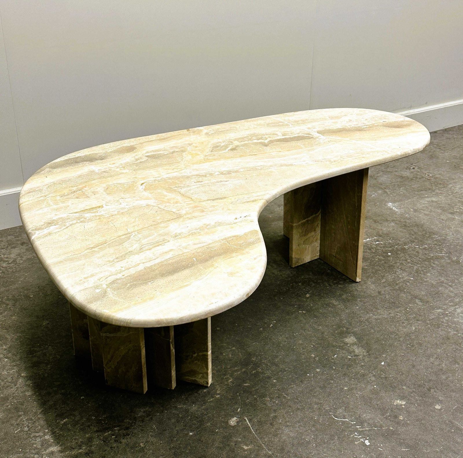Vintage Marble Boomerang Coffee Table, Italy 1980s. photo Furniture