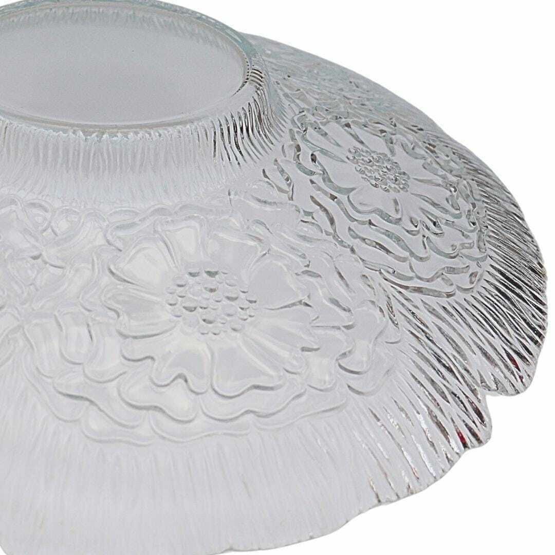 Large French Glass Bowl Centrepiece With Floral Design, Large French Bowl, Floral Centrepiece photo Home Decor