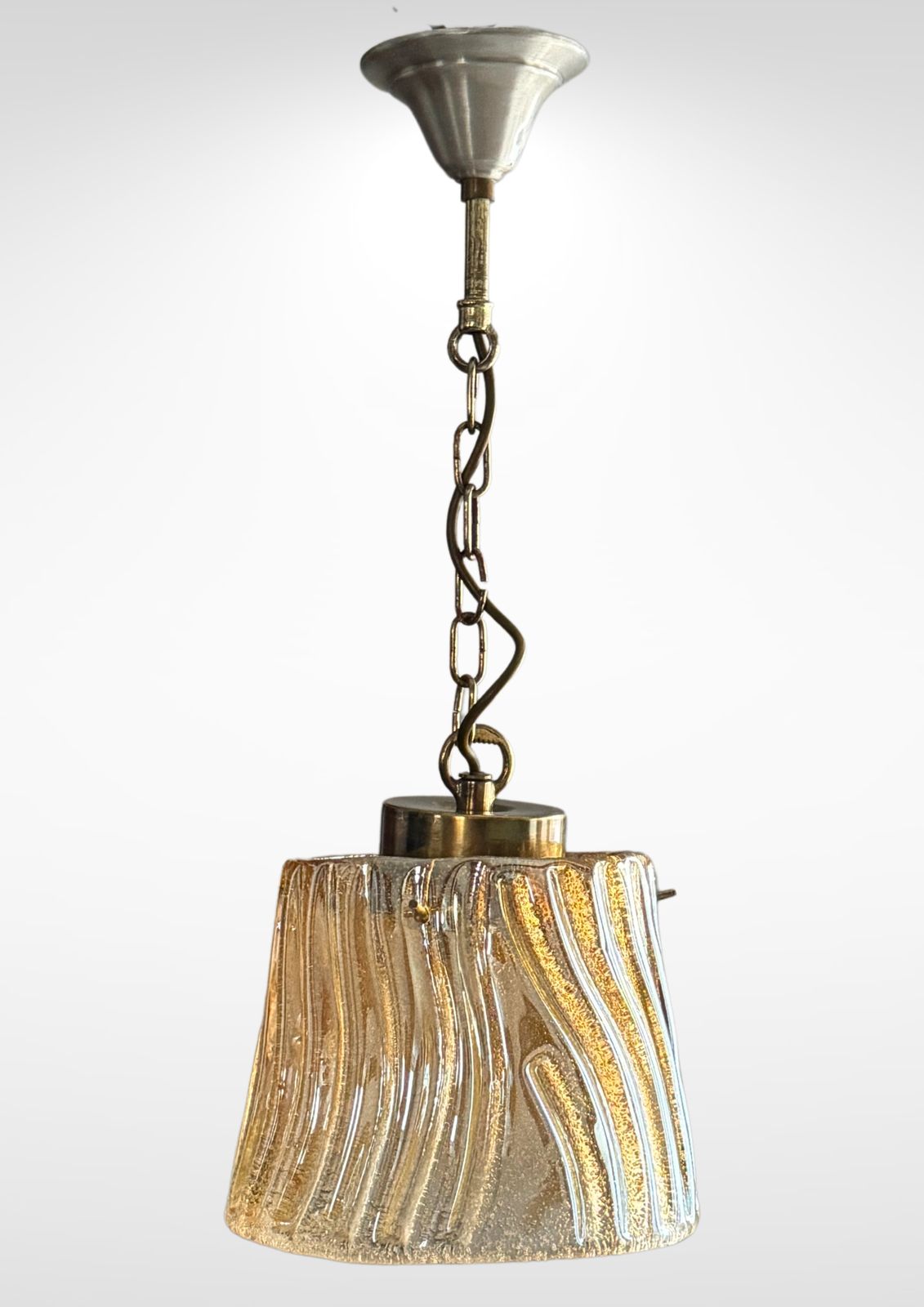 Mid Century Barovier Gold Glass Suspension Pendant Ceiling Lamp photo furniture