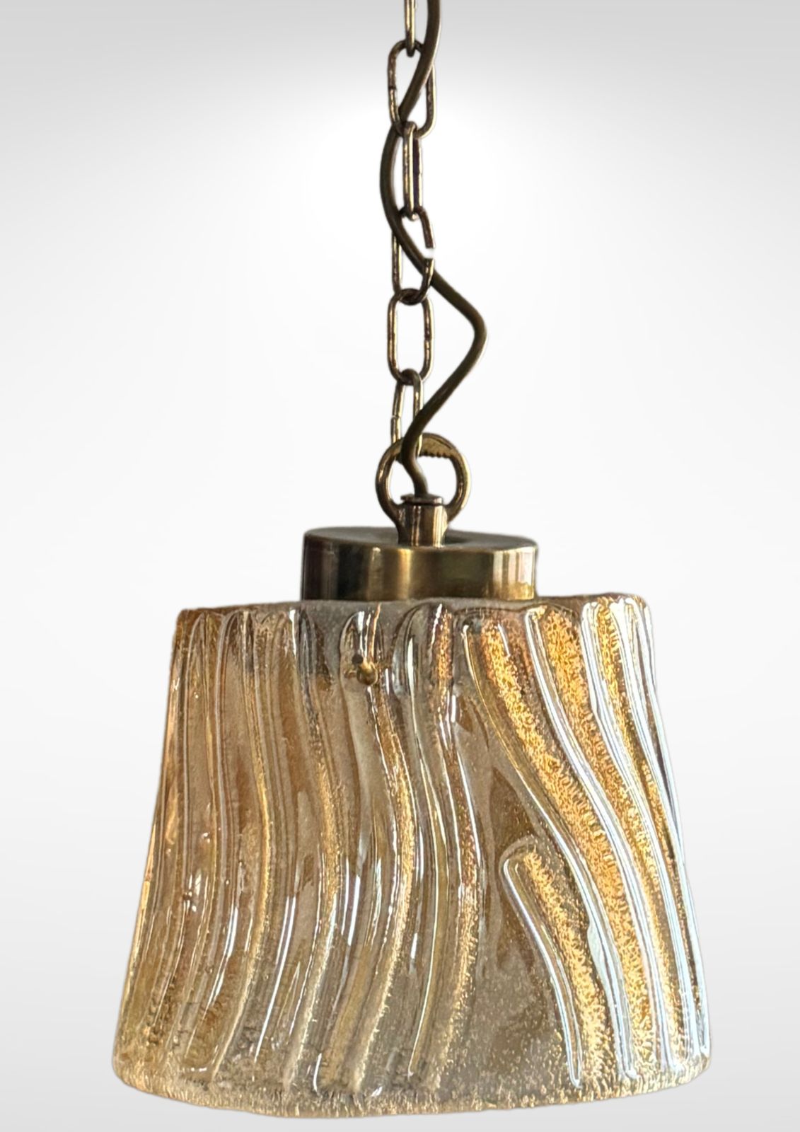 Mid Century Barovier Gold Glass Suspension Pendant Ceiling Lamp photo buy
