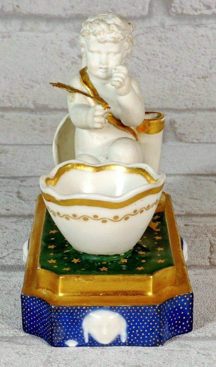 Rare Paris Porcelain Inkwell   Empire Period photo 1013.0