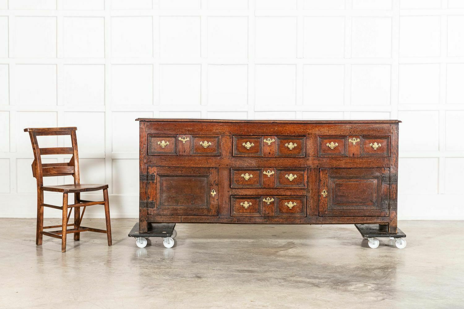 George III English Oak Dresser Base photo Furniture