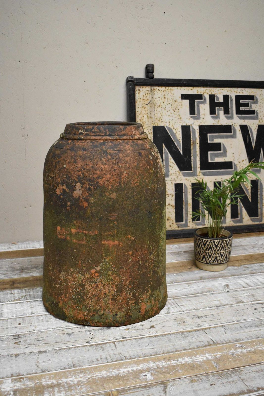 Large Weathered Terracotta Rhubarb / Kale Forcer Pot photo for sale