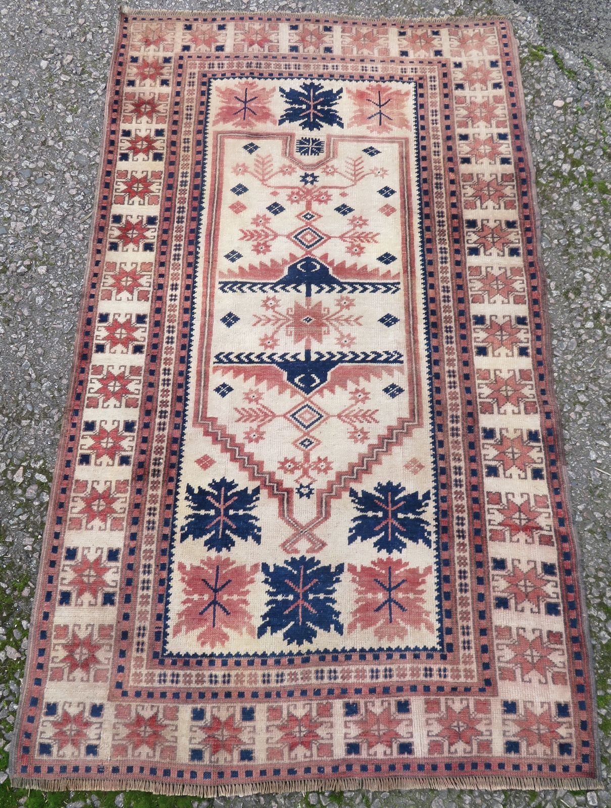 Rare Ivory Ground Antique Turkish Manastir Prayer Rug. North West Anatolia. 175cm X 102cm. photo Textiles
