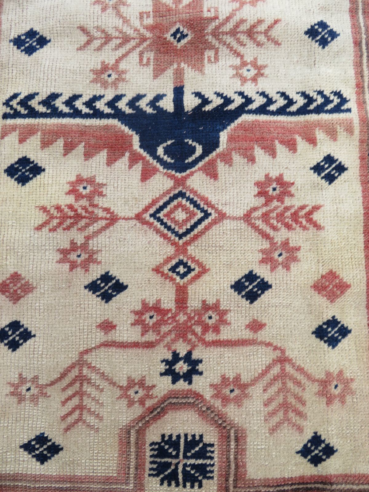 Rare Ivory Ground Antique Turkish Manastir Prayer Rug. North West Anatolia. 175cm X 102cm. photo 1295.0