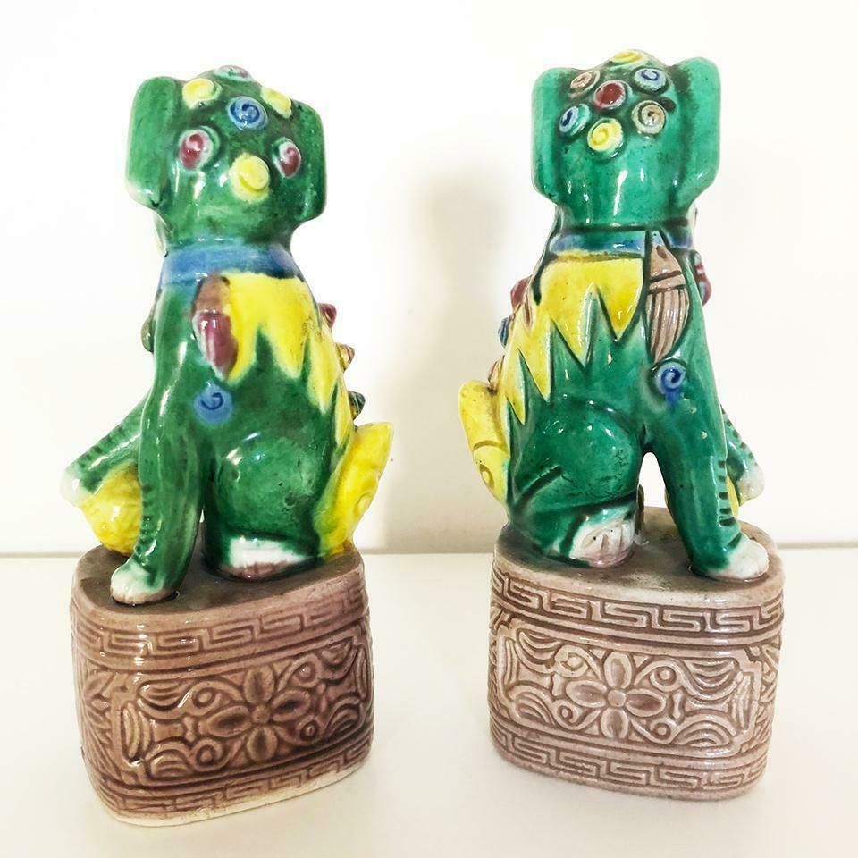 Cani Di Fo Pair Of Hand Decorated Ceramics' 900  Antiques photo for sale