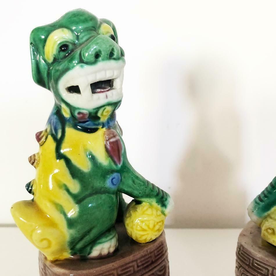 Cani Di Fo Pair Of Hand Decorated Ceramics' 900  Antiques photo 420.0
