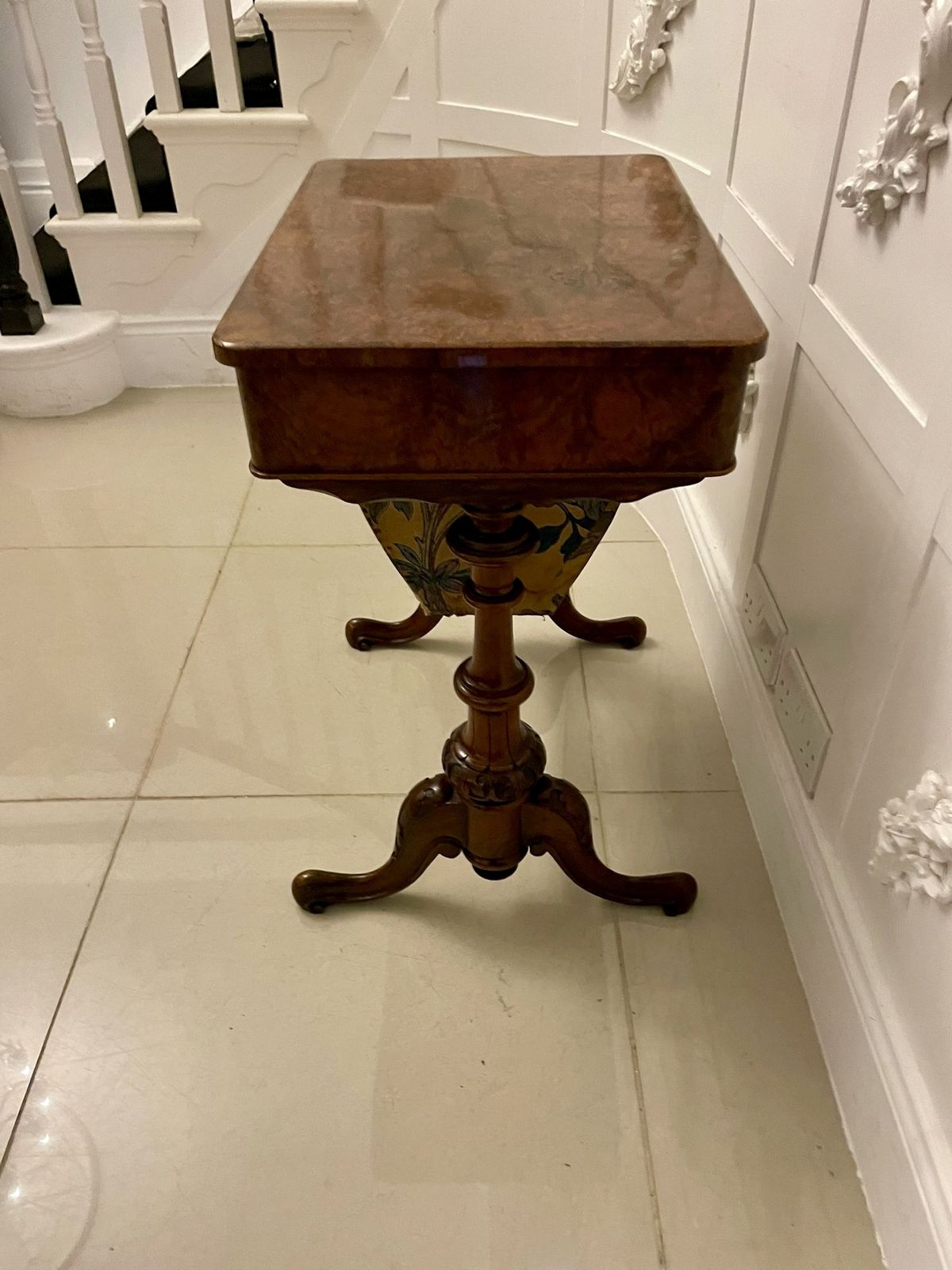 Antique 19th Century Quality Burr Walnut Freestanding Side Table photo for sale