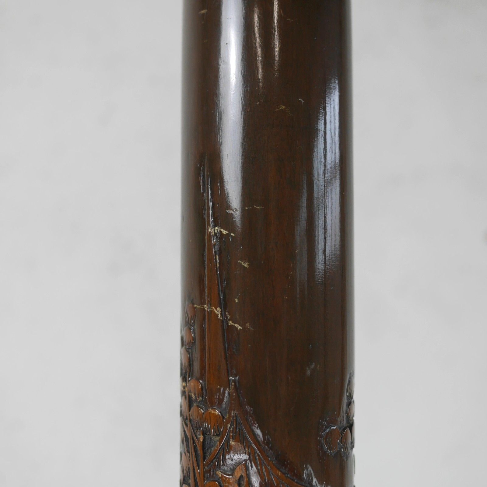 photo for sale Antique Early 20th Century Chinoiserie Carved Wood Standard Lamp #102681