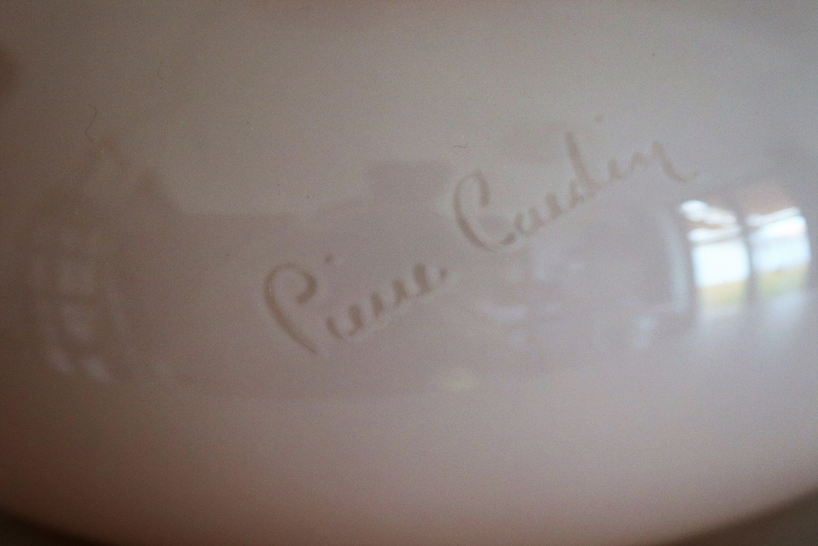 French Pink Flower Glass Vase Signed From Pierre Cardin, 1980s photo buy