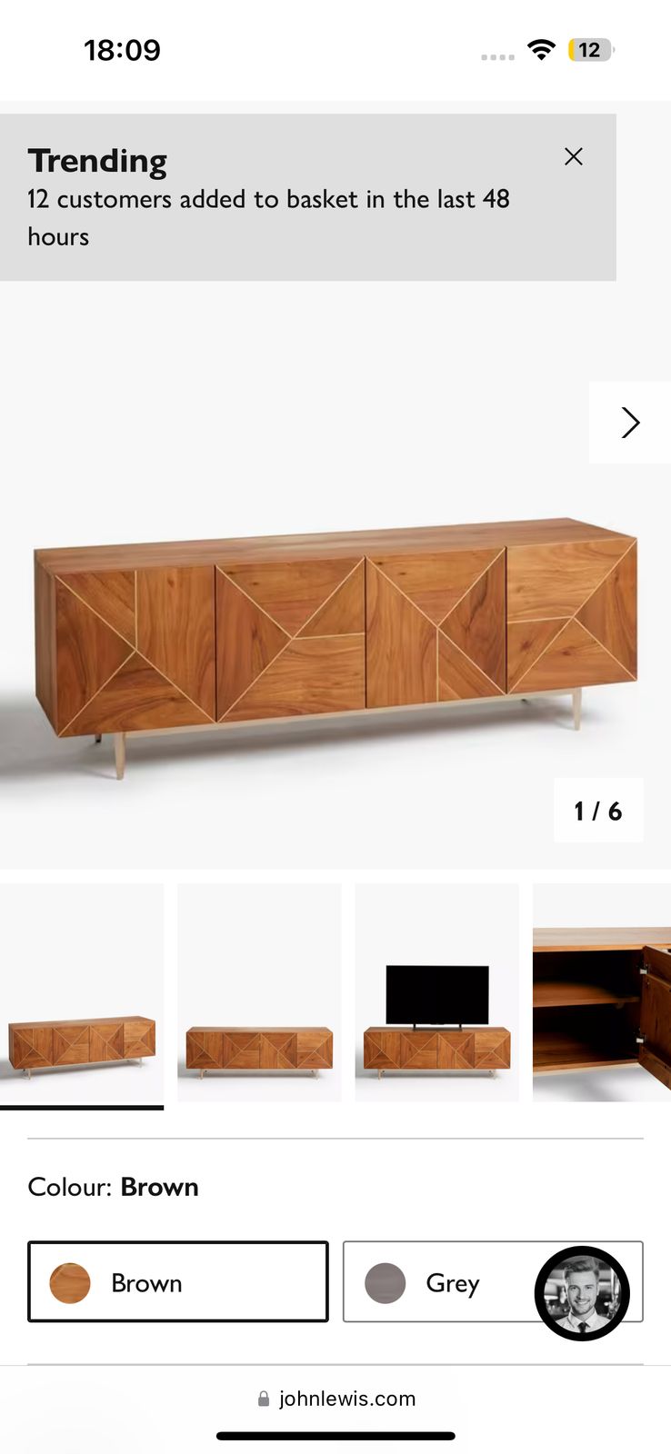 John Lewis + Swoon Mendel Tv Stand Sideboard For Tvs Up To 65" photo buy