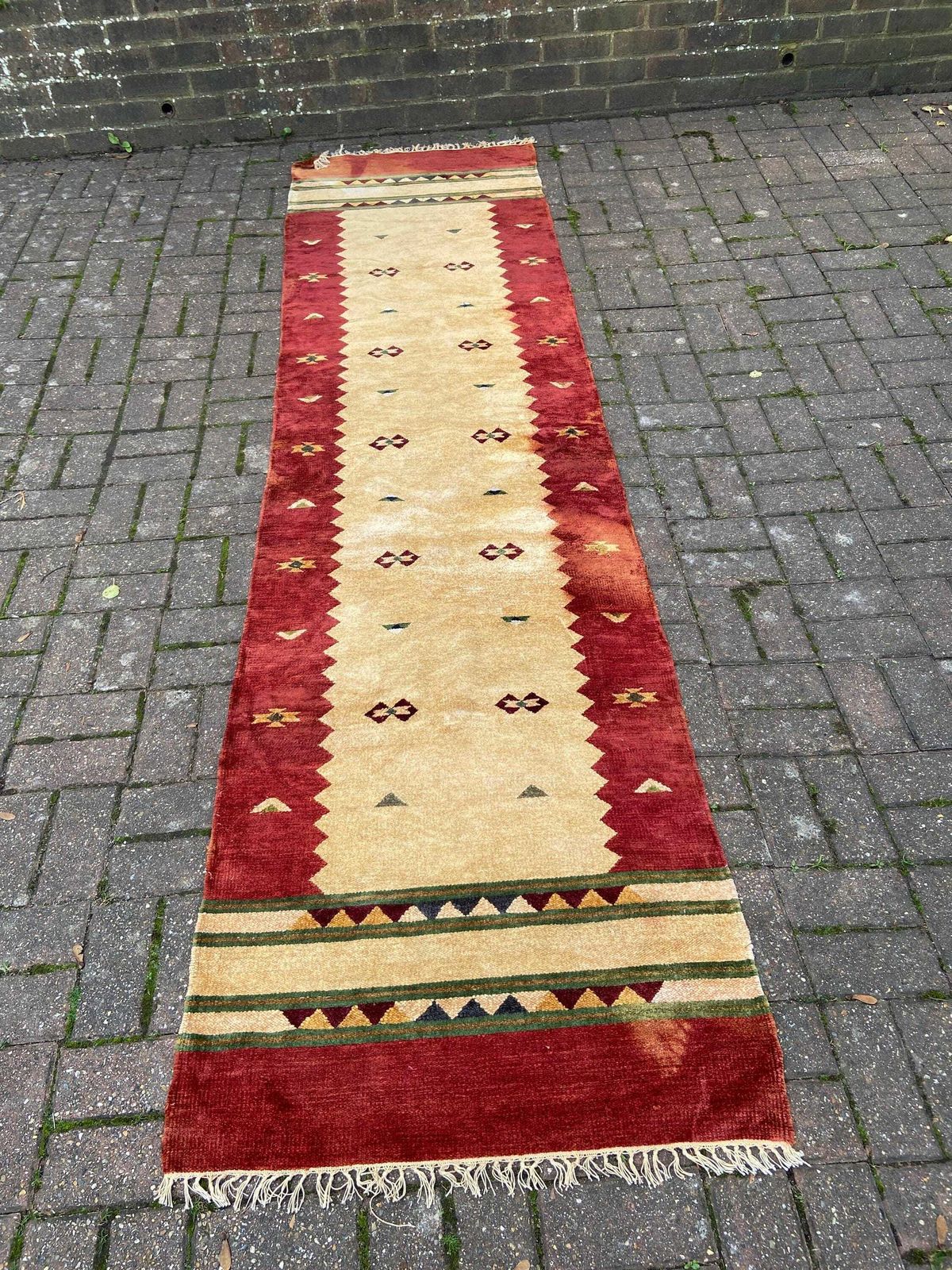 Vintage Runner Carpet Or Rug   295cm X 77cm   Wool Chenille Runner For Hallway Or Landing photo furniture