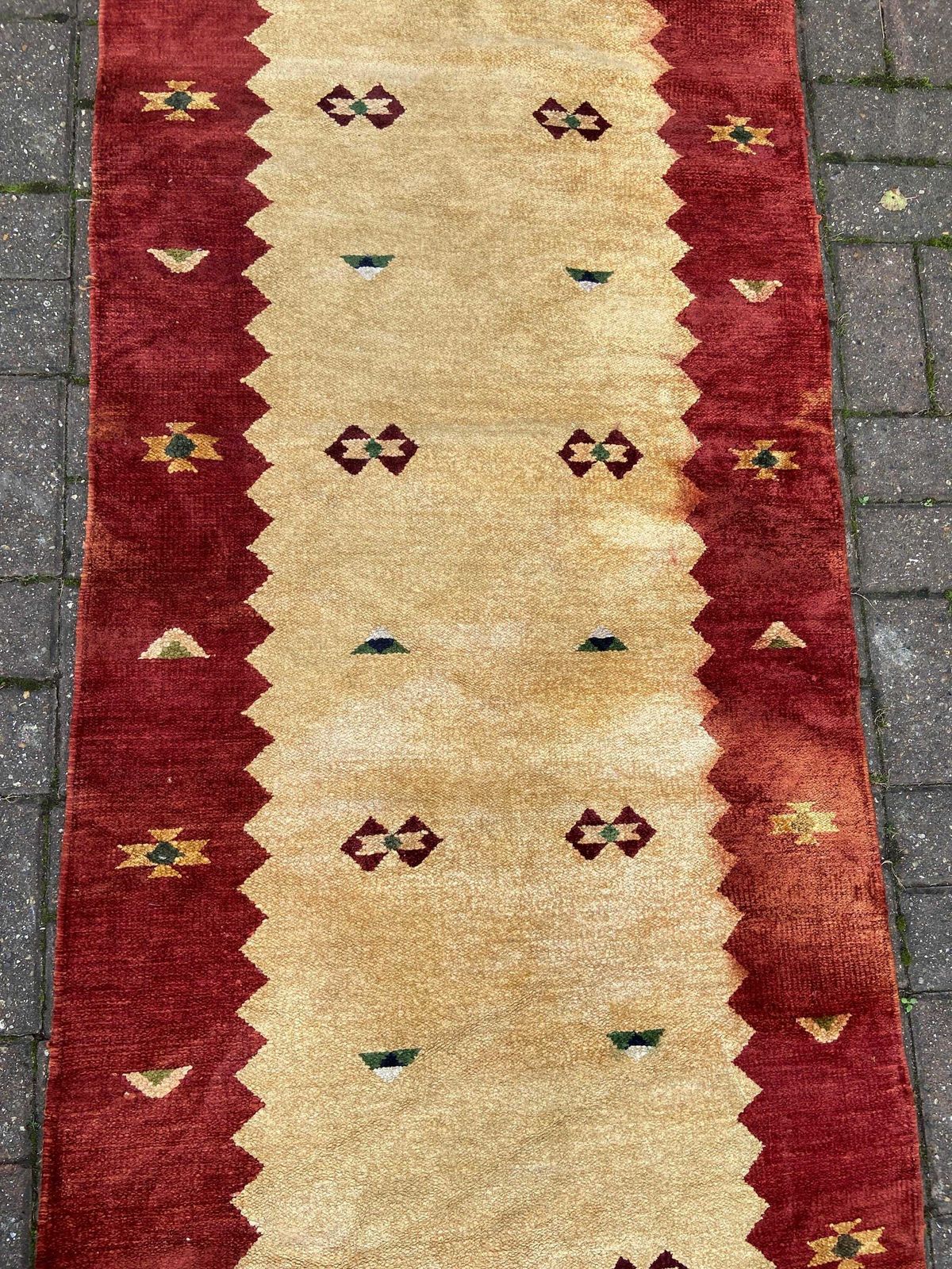 Vintage Runner Carpet Or Rug   295cm X 77cm   Wool Chenille Runner For Hallway Or Landing photo vinterior