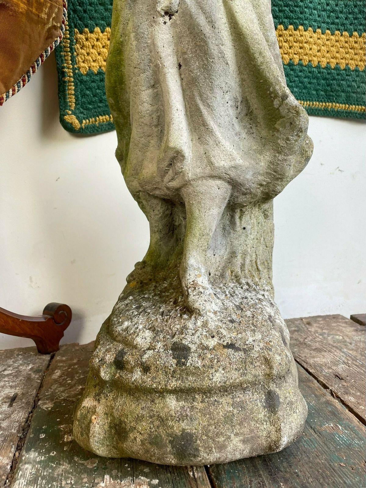 Composite Stone Figure Of A Woman And Child C.1940 photo Home Decor