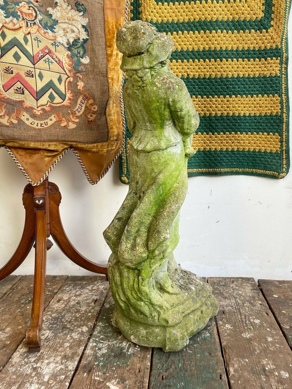 Composite Stone Figure Of A Woman And Child C.1940 photo vinterior