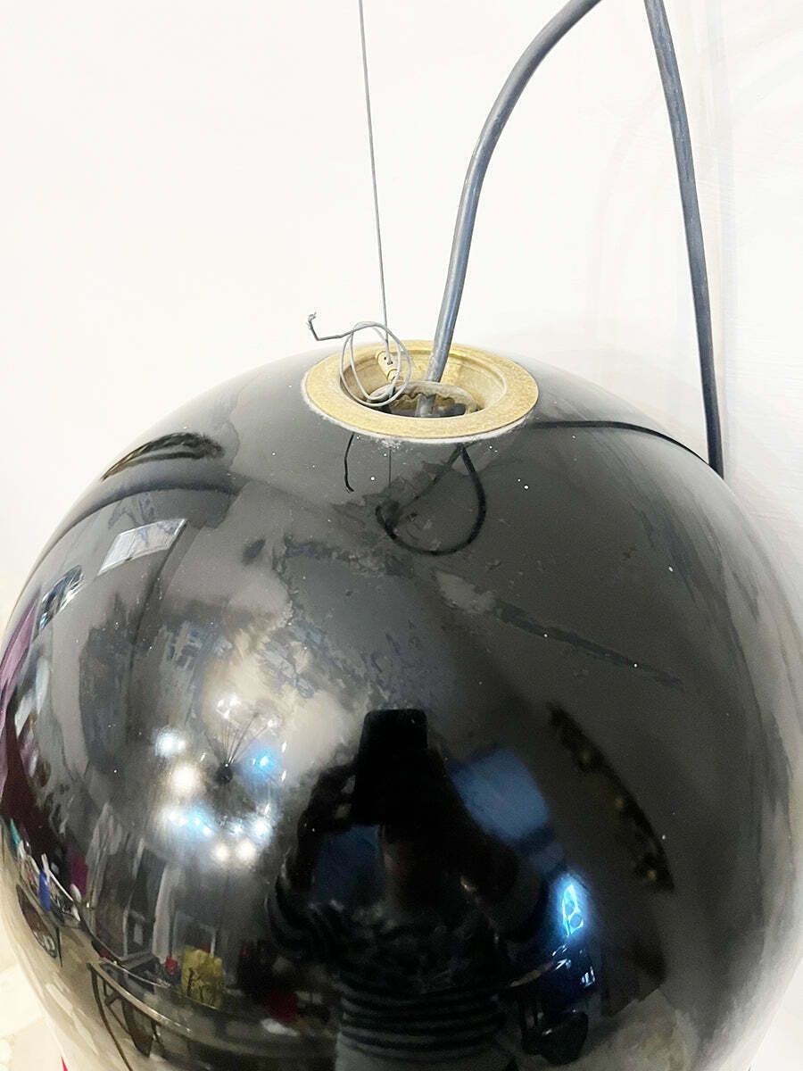 Toso Murano Black Chandelier With Red Profile Vintage 1970  Lighting photo Lighting