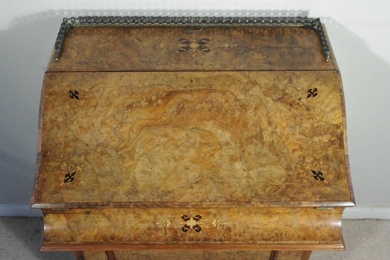 Victorian Burr Walnut Davenport photo vintage