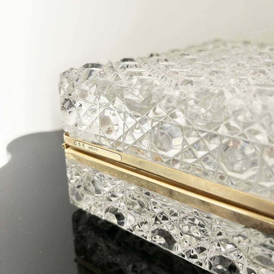 1950s French Bohemian Crystal Diamond Chest  Antiques photo for sale