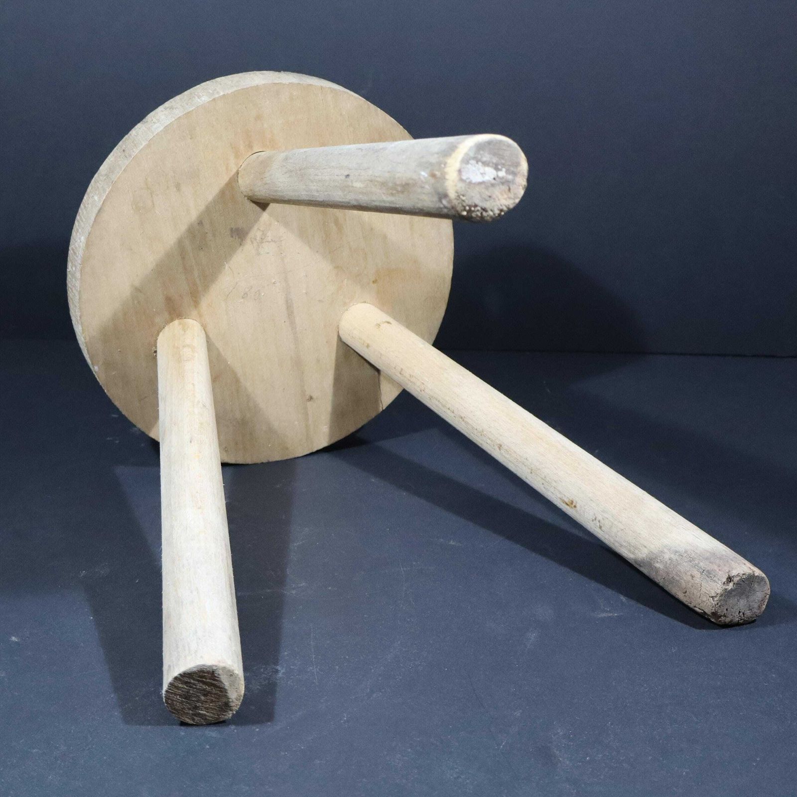 photo furniture Vintage French Tripod Stool, Primitive French Stool Perriand Style