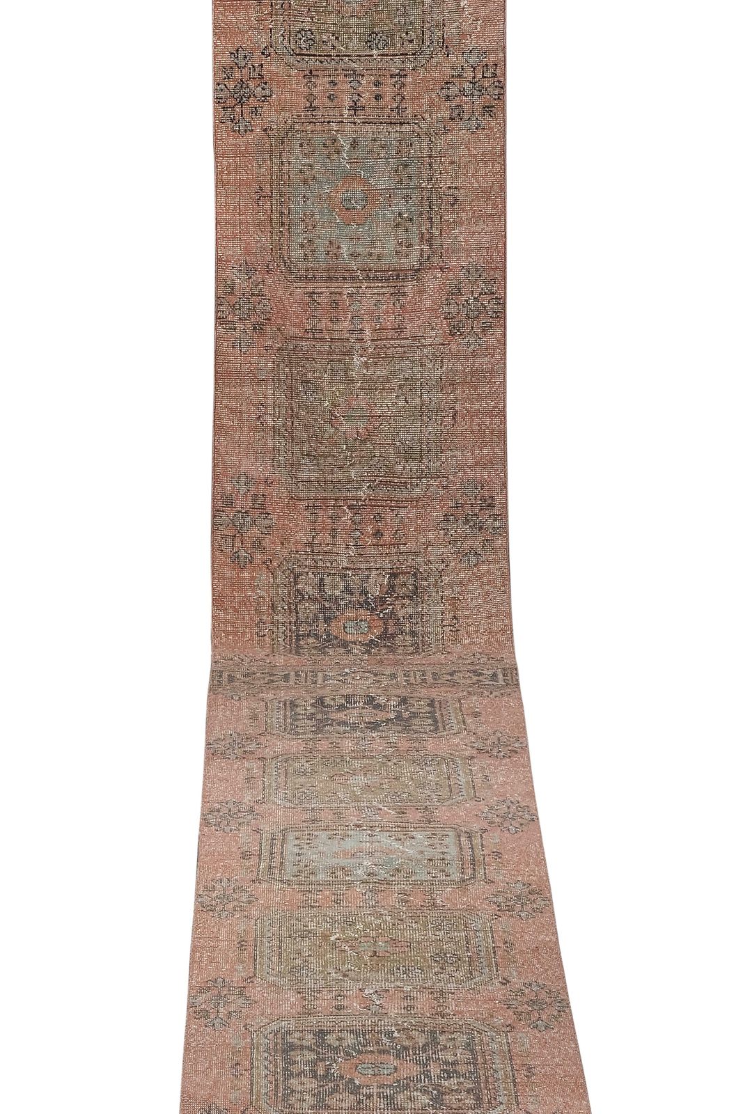 Tapis de couloir Oushak turc de style éclectique, 2'8'' x 22'4'' photo for sale