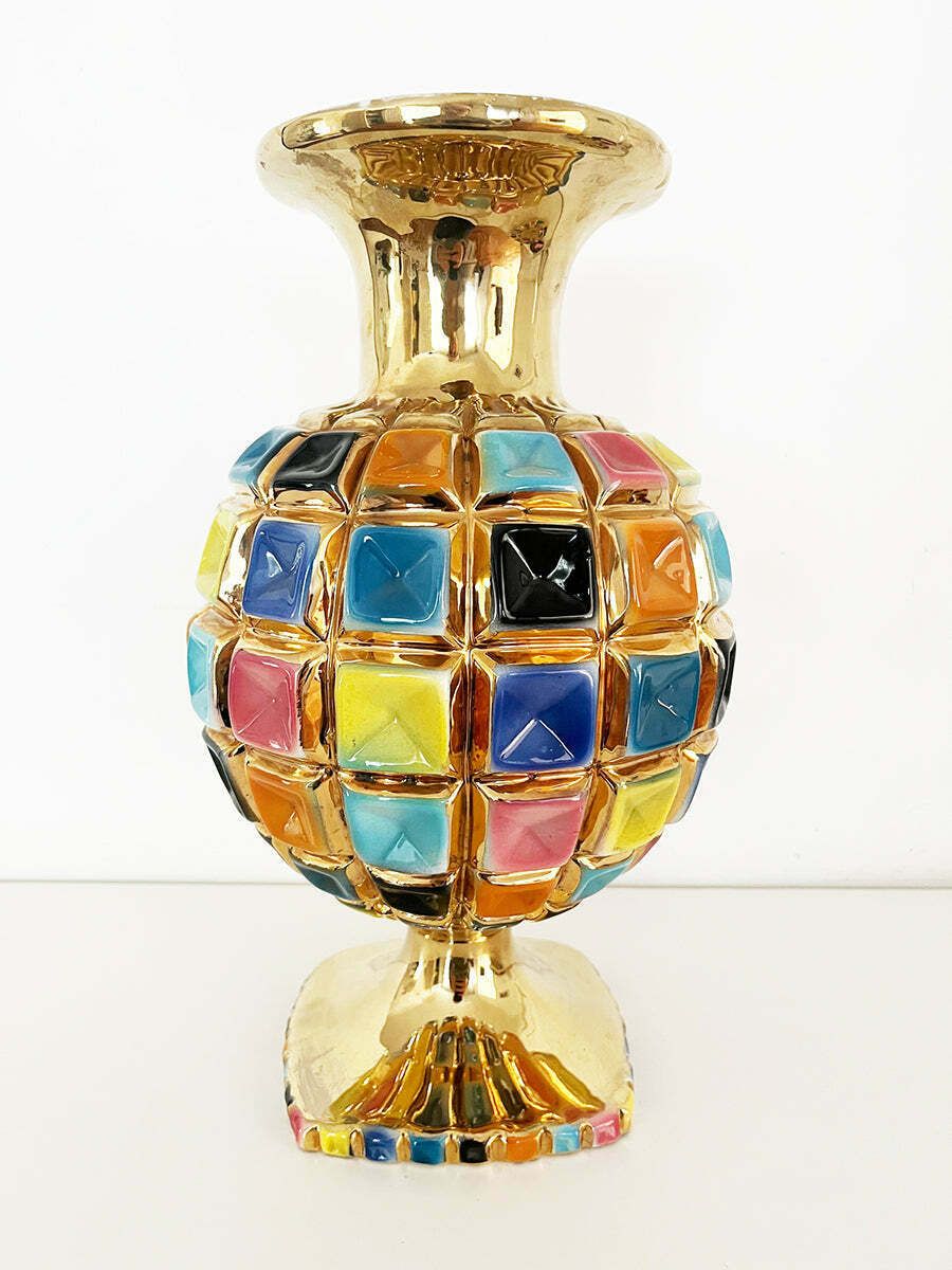 Vase With Plate Sesto Fiorentino Hand Decorated 1940s/1950s  Art photo furniture