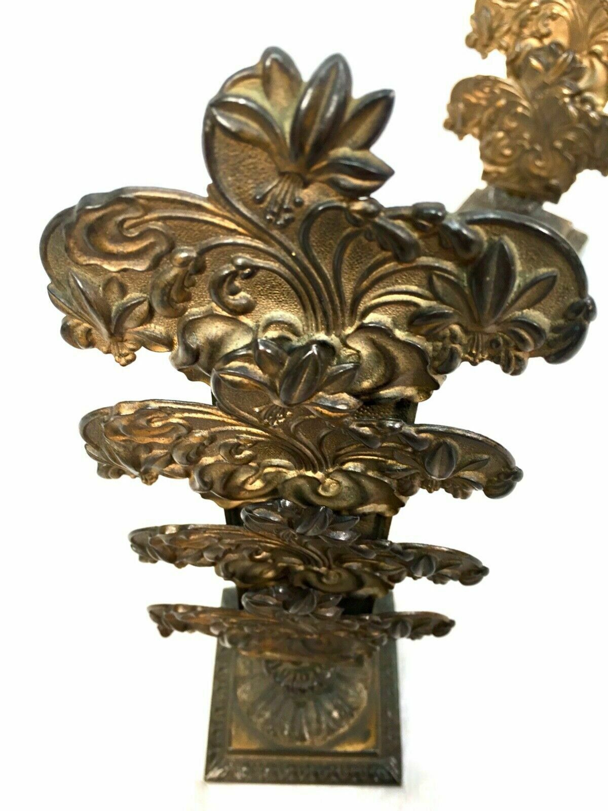 Antique Pair Of 19th Century Ornate Bronze Desktop Letter Holder Rack Stands photo Home Decor