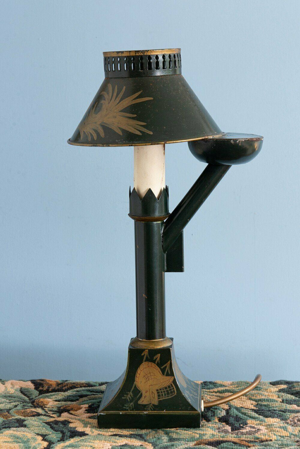 Pair Of French Tole Oil Lamps, Early 20th Century photo 690.0