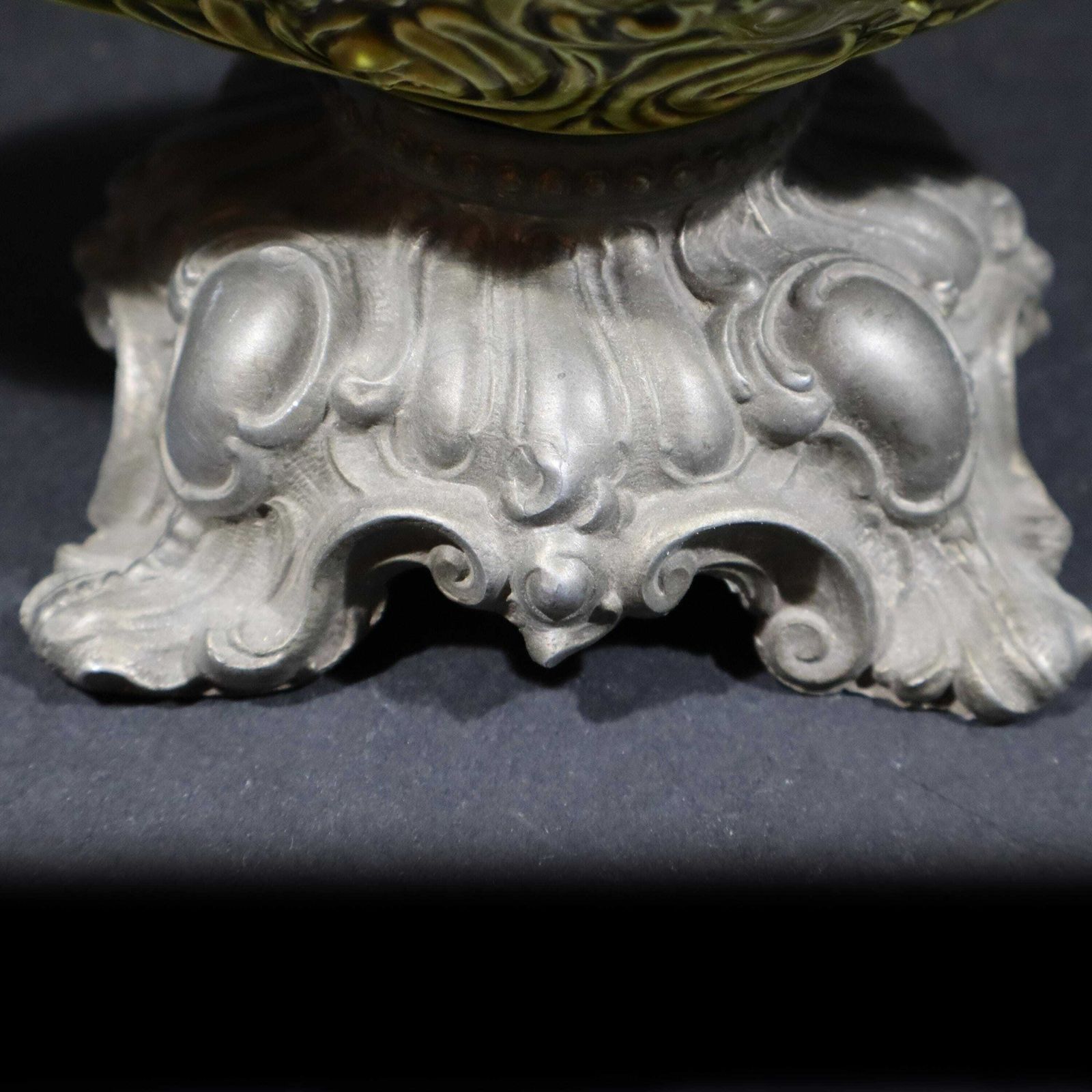 photo furniture Antique Majolica Planter By Schütz Cilli Austrian Green Ceramic Jardiniere With Cherubs