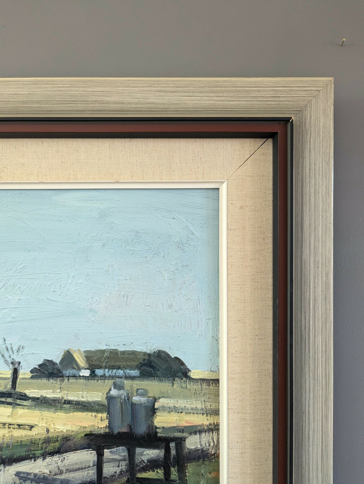 Quiet Days On The Farm Oil Painting photo vintage