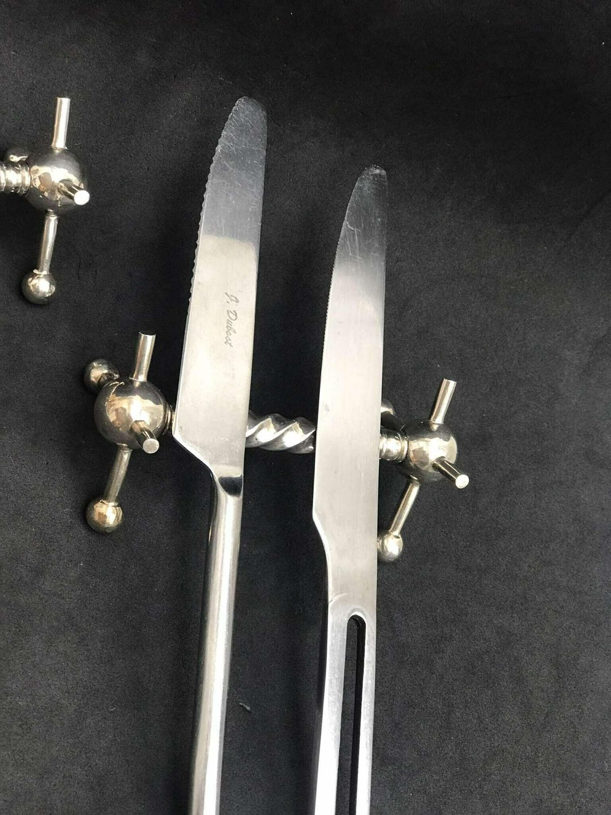 Messenleggers Voor Bestek – Verzilverd Metaal – Antiek Engels – Elegante Set Van 2 – Cadeau Voor Koppel photo furniture