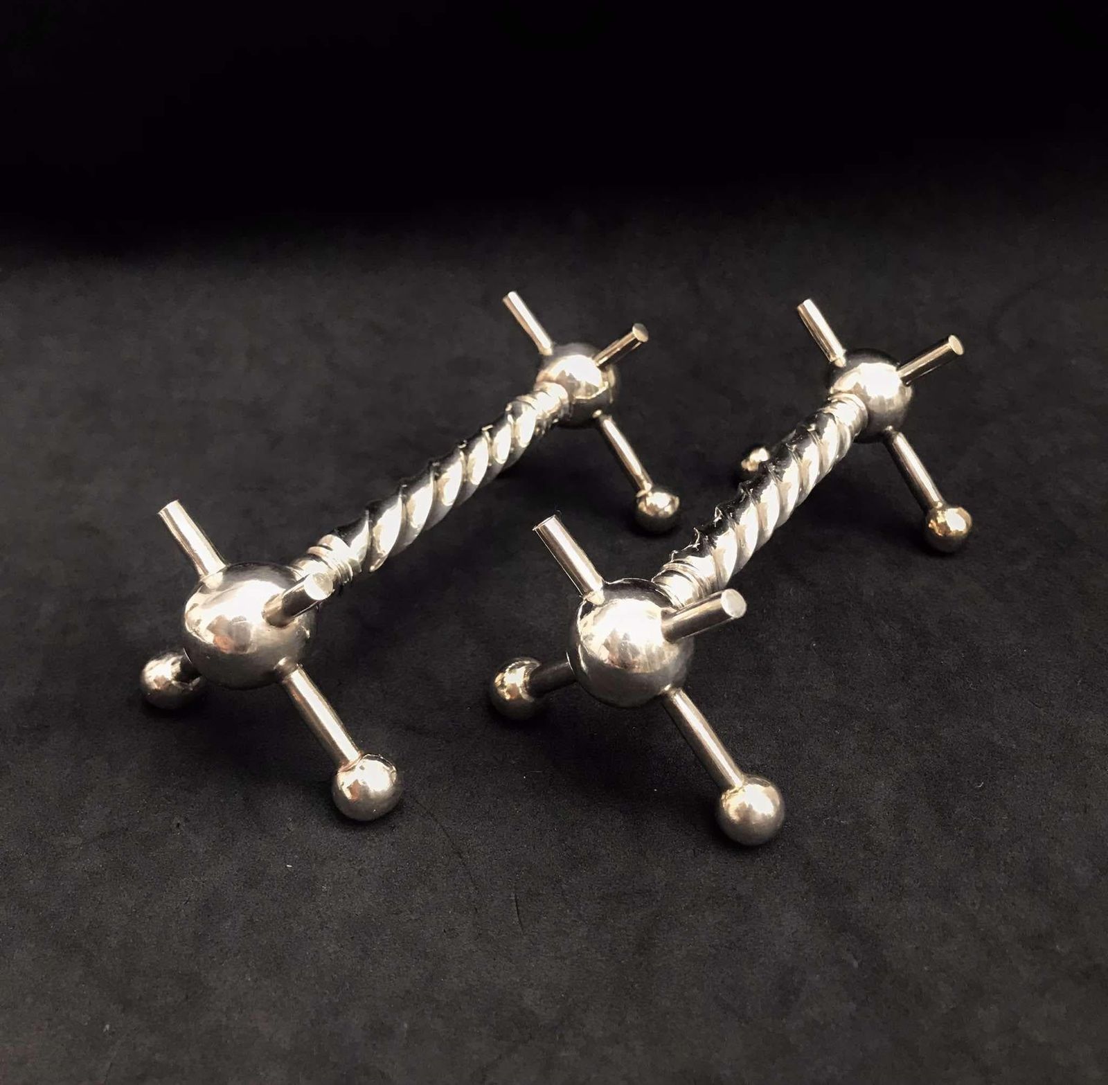 Knife Rests For Table Cutlery Holders Antique English Silver Plated Metal Dinner Table Holiday Elegant Set Of 2 Gift For Couple photo 140.0
