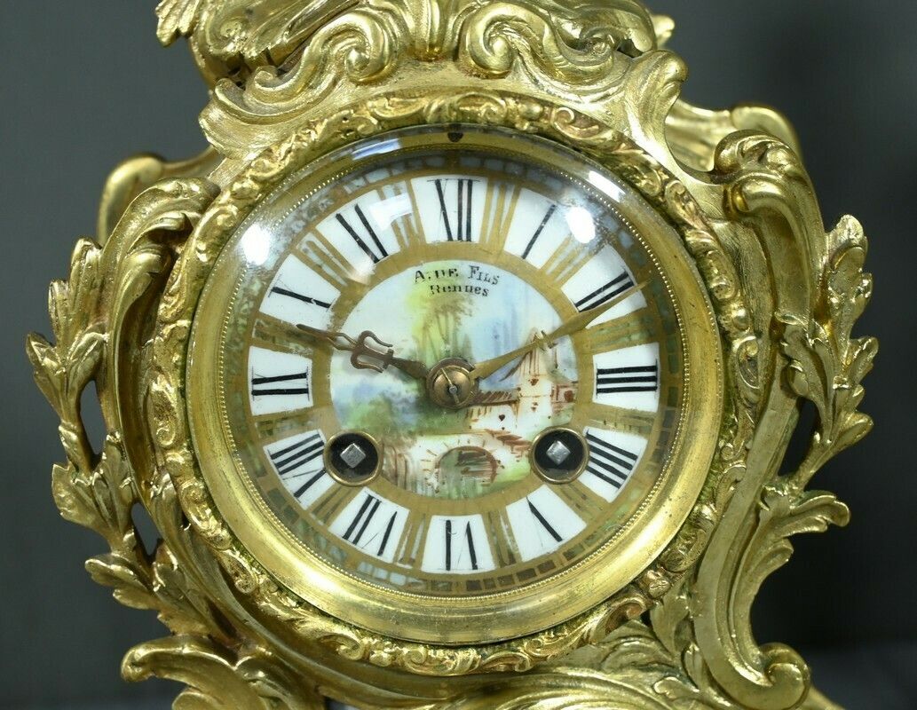 Gilt Bronze Fireplace Trim, Brittany – 1930 photo vintage