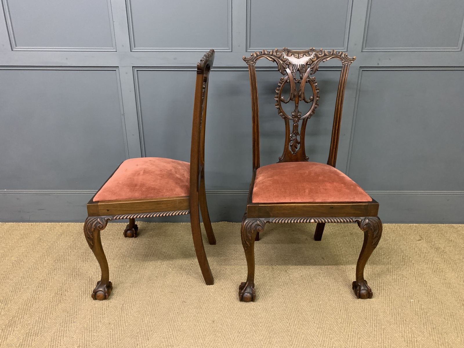 Pair Of Chippendale Style Mahogany Chairs photo 345.0