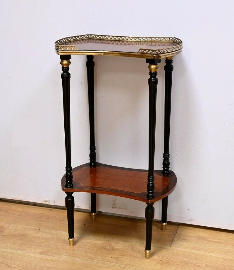 Table Volante à Double Plateau En Acajou Et Poirier Noirci, Style Napoléon III – 1930 photo for sale