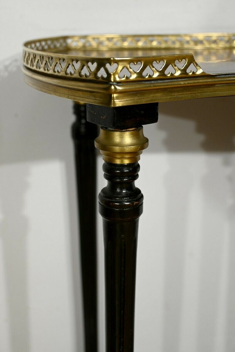 Table Volante à Double Plateau En Acajou Et Poirier Noirci, Style Napoléon III – 1930 photo vintage