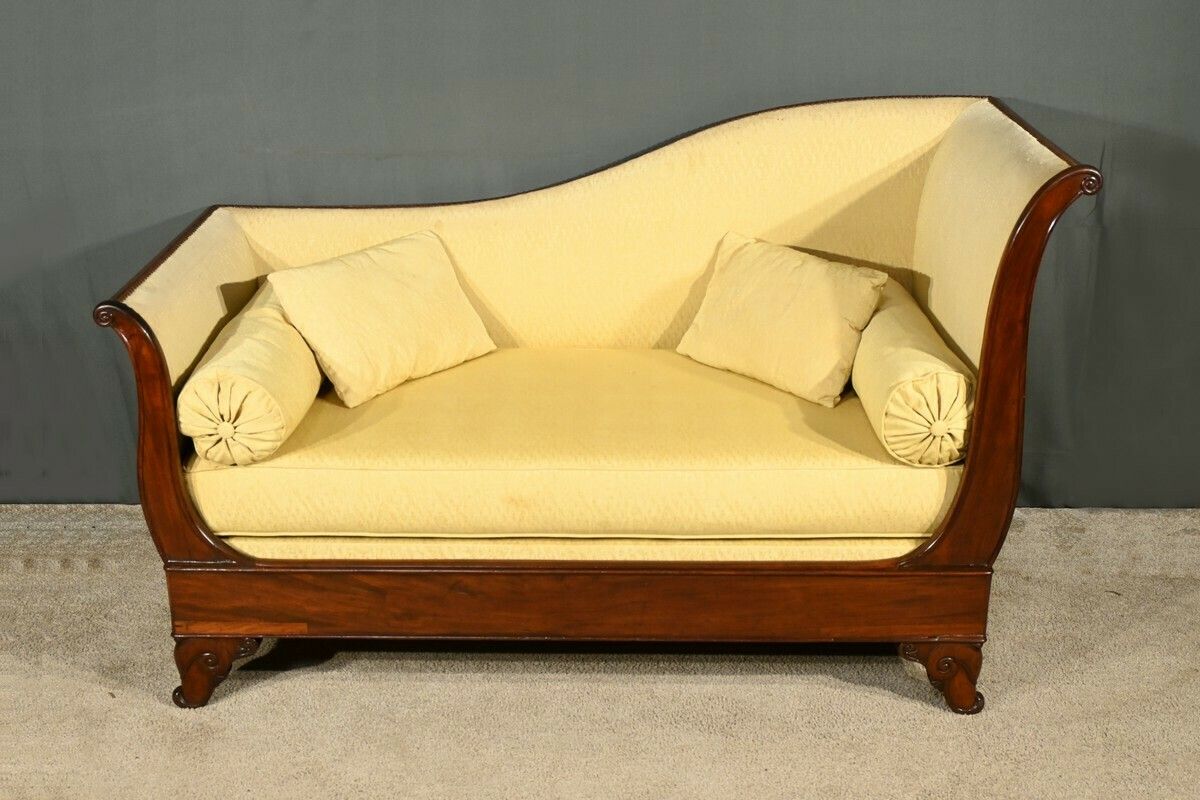 Mahogany Backrest Daybed, Restoration Period – Part 1 Of The 19th Century