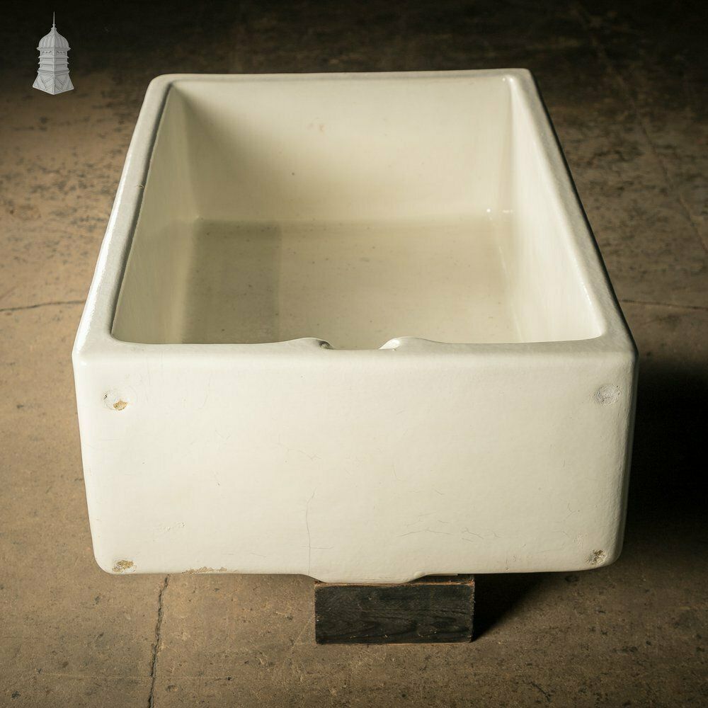 Home Decor Belfast Butler Sink, Weir Overflow, White Glaze photo