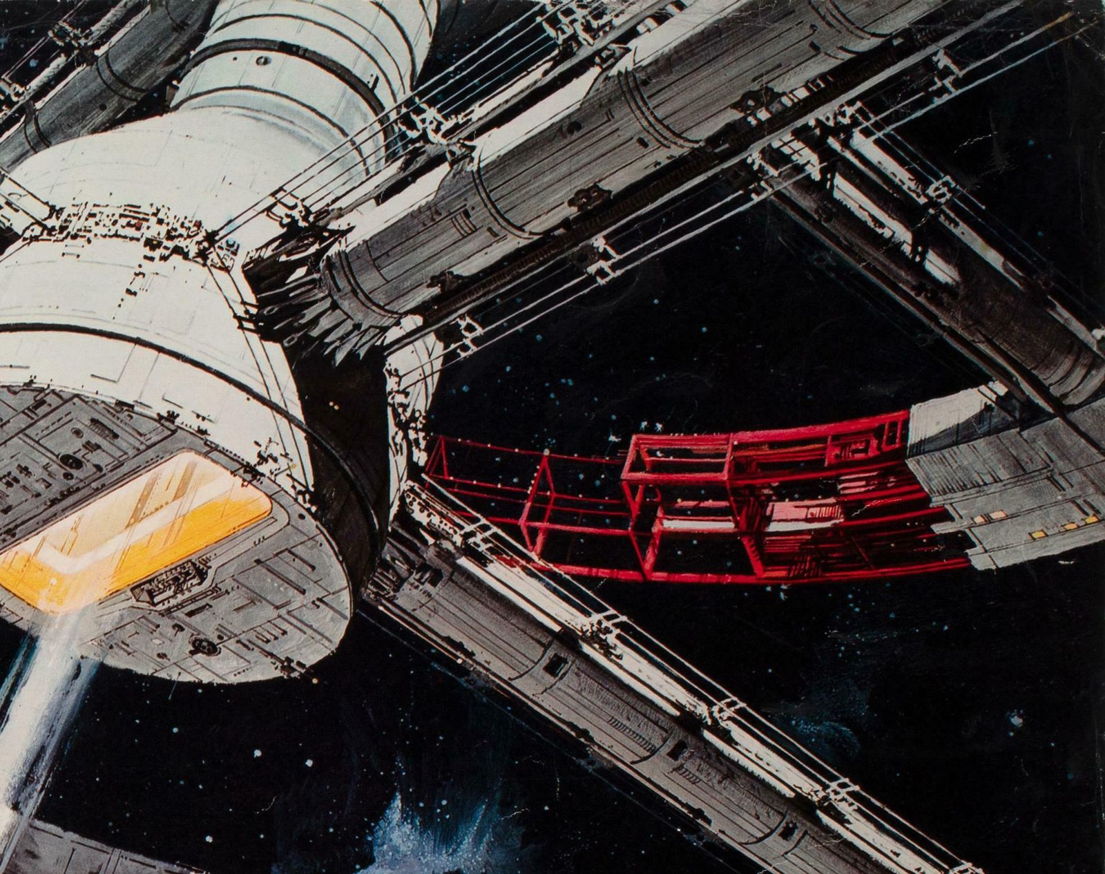 2001 A Space Odyssey Space Station Italian Oversized Illustrated Still, Bob Mcca photo Art