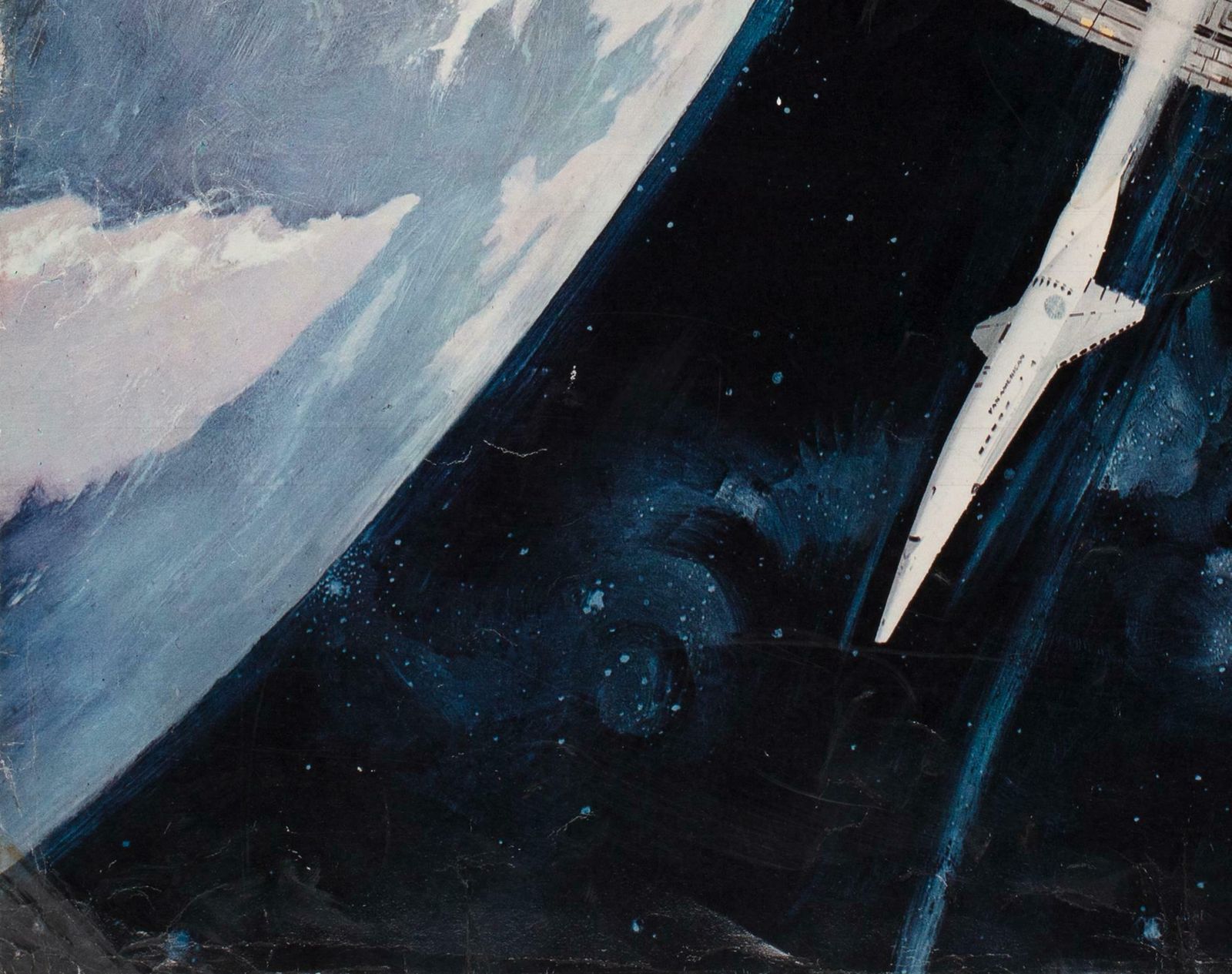 2001 A Space Odyssey Space Station Italian Oversized Illustrated Still, Bob Mcca photo 1593.0