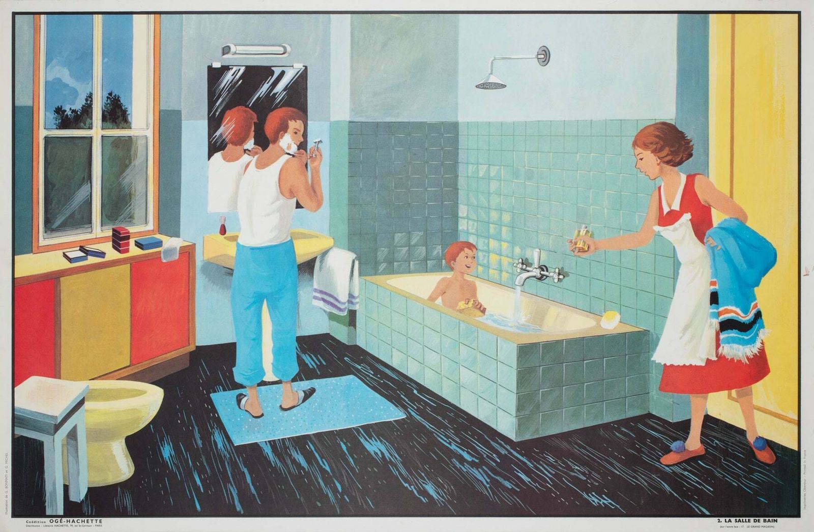 Oge Hachette 1960s French Double Sided Educational Poster   No.S 2 & 17