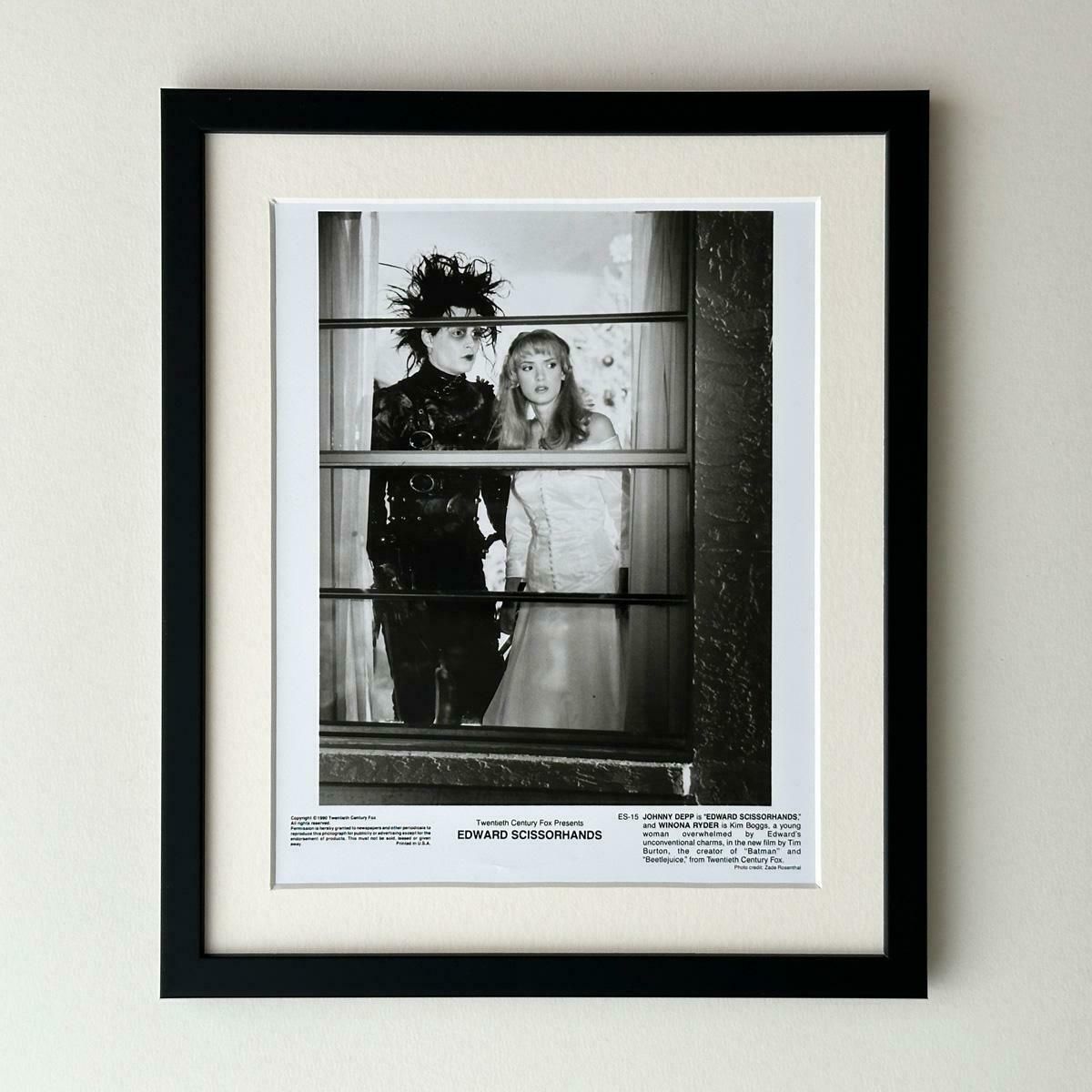 Edward Scissorhands  Publicity Film Still 1990 Johnny Depp Winona Ryder   Framed photo furniture
