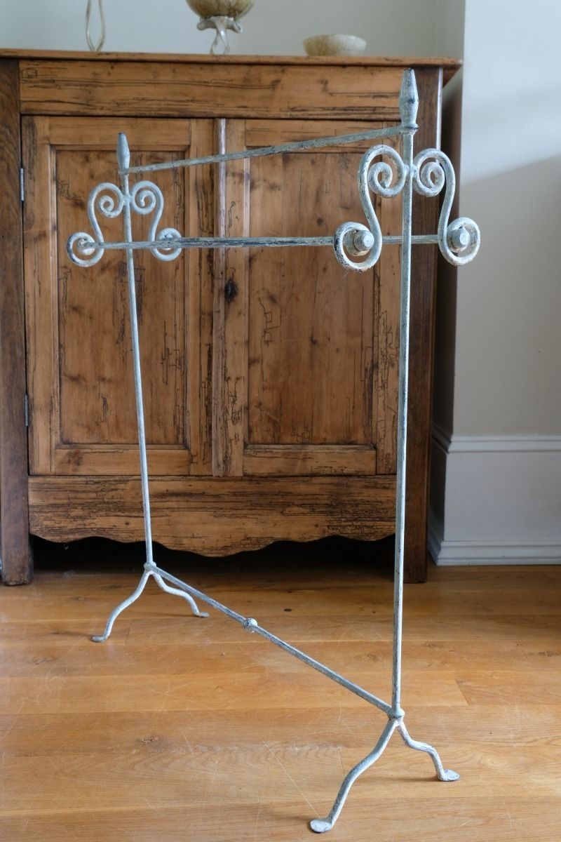 photo buy Wrought Iron & Painted Towel Rail With Scroll Ends