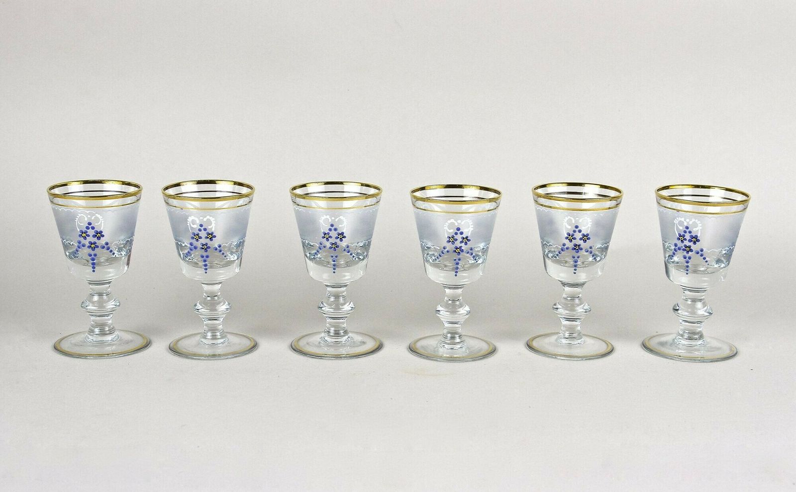 20th Century Glass Decanter Set With Enamel Paintings, Austria Ca. 1980s photo 500.0