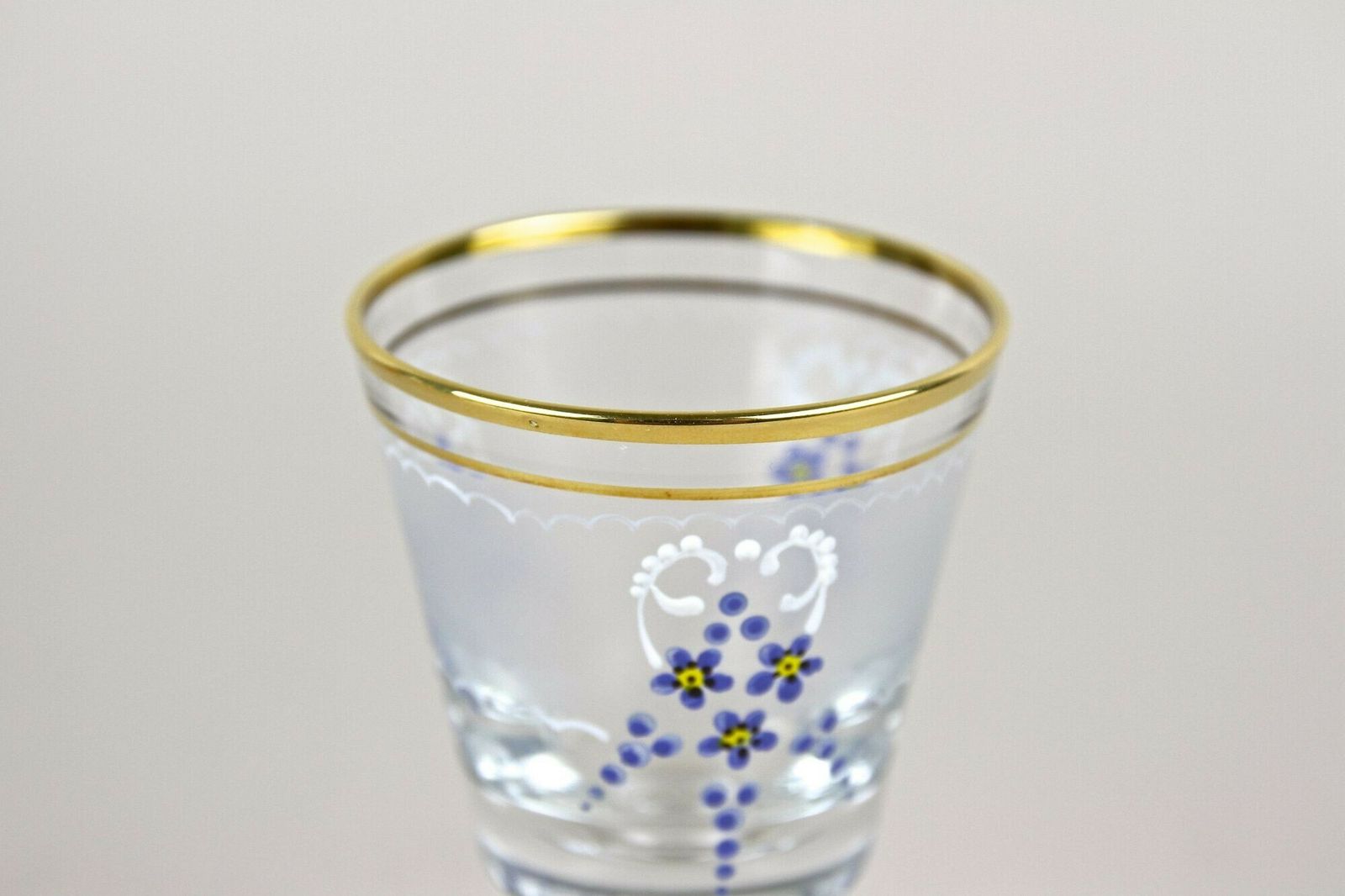 photo furniture 20th Century Glass Decanter Set With Enamel Paintings, Austria Ca. 1980s
